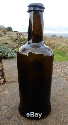 T Coltin / Colton 1804 dated sealed black glass pontilled wine bottle. Unique