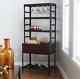 Tall Bakers Rack Kitchen Shelf Rustic Wine Bottle Glass Storage Tower Pantry New