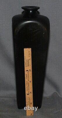 Tall antique Dutch gin black glass ONION BOTTLE ca. 1700s