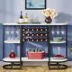 Tribesigns Wine Rack Table With Glass Holder, Wine Bar Cabinet With Wine Storage