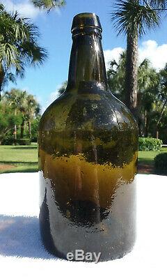 Tumbled Black Glass 1770-1830's Quart Size Antique Liquor Bottle! Cruuuude