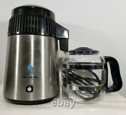 USED- Megahome Water Distiller Stainless and Black with Glass Bottle and Filters