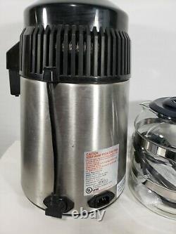 USED- Megahome Water Distiller Stainless and Black with Glass Bottle and Filters