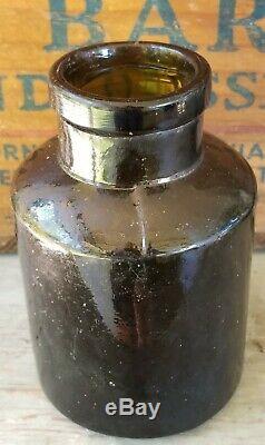 Unique & Crude Antique Black Glass Master Ink Utility Snuff Bottle, no problems