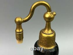 Unusual Art Deco Perfume Bottles DE VILBISS Black Gold Glass