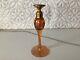 Vintage Devilbiss Iridescent Amber Glass Perfume Bottle & Black Inset Dauber Lid