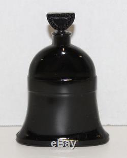 VINTAGE MOLINARD PARIS XMAS BELLS EMPTY PERFUME BOTTLE WithSTOPPER BLACK GLASS