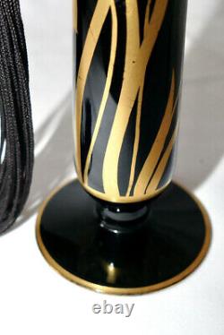 VTG 1920's Volupte with22kt Gold Black Perfume Atomizer 101/4 to Acorn Top RARE