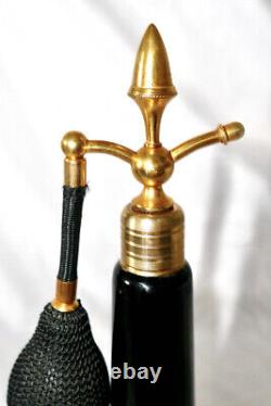 VTG 1920's Volupte with22kt Gold Black Perfume Atomizer 101/4 to Acorn Top RARE