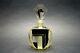 Vtg Czech Art Deco Citrine Glass Black Enamel Perfume Bottle Karl Palda