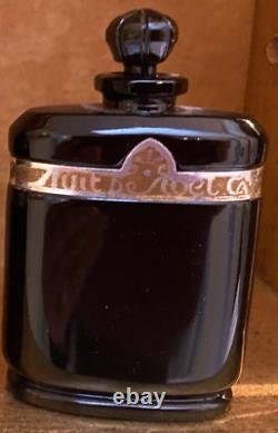 VTG LOT Caron Nuit de Noel French Black Crystal Perfume Bottle 4-1/4 to 2-3/4