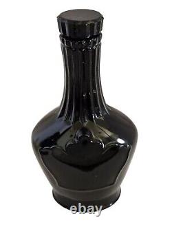 V. 1930s Perfume Bottle Black Glass Art Deco Prince George of Russia Elixir #935