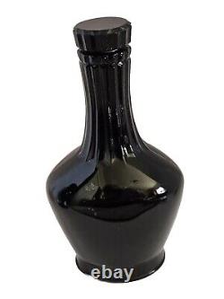 V. 1930s Perfume Bottle Black Glass Art Deco Prince George of Russia Elixir #935