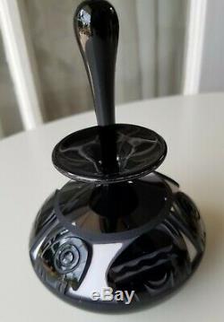 Valerie Surjan Michael Nourot Art Glass Perfume Bottle Bold Black & White 1997