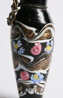 Venetian Glass Perfume Bottle with Miniature Murrine Italian Murano 19th Cent