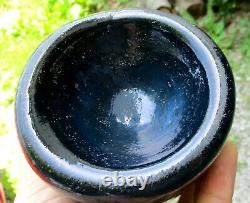 Very Nice Blackglass Early Rum Bottle Blue Hint Pontil Crude 1810's Era L@@k