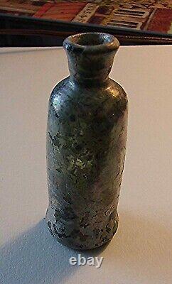 Very Old Pontil Bottle Very Crude and Rare Black or Dark Green Glass