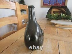 Very Rare Black Glass Sealed Bladder Wine Bottle Jos Phillips 1775