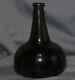 Very Desirable Premium Quality Dutch Black Glass Onion Bottle Ca. 1700s