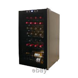 Vinotemp 34 Bottle Touch Screen Beverage Wine Cooler with Tinted Glass Door, Black