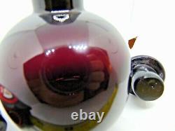 Vintage 1920's Czech Black Glass Scent or Perfume Bottle 5.5 tall