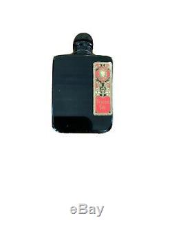 Vintage 1920s PRINCESS PAT Black Glass Perfume Bottle with Label & Box