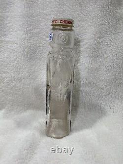 Vintage 1950`s Black Galaxy Space Commander Black Cherry Syrup Glass Bottle
