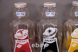 Vintage 1950s Galaxy Syrup Glass Bottle Banks Space Commander Raspberry Black