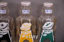 Vintage 1950s Galaxy Syrup Glass Bottle Banks Space Commander Raspberry Black