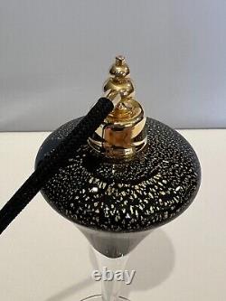 Vintage 1960s Art Deco Vintage Archimede Seguso Black & Gold Perfume Bottle, 10