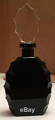 Vintage Art Deco Opaque Black Czecholslovakian Perfume Bottle with Bo Peep