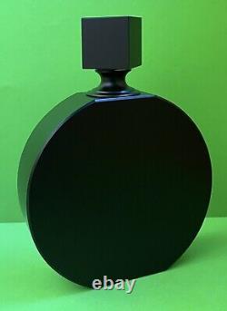 Vintage Art Deco Round Black Perfume Bottle & Square Stopper