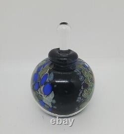 Vintage Art Glass Perfume BottleBlack, Blue, Multi3.75 High Pre-owned