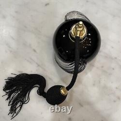 Vintage? Art Glass Perfume Bottle 1980s Black Glass Art Deco Unused Works