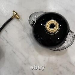 Vintage? Art Glass Perfume Bottle 1980s Black Glass Art Deco Unused Works