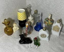 Vintage Avon Colored Glass Black, Blue, Green, White & Amber Glass Lot of 13