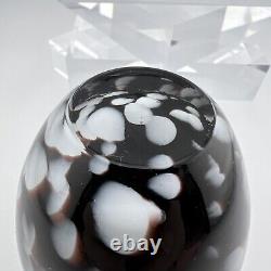 Vintage Black And White Murano Style ArtGlass Perfume Bottle