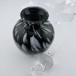 Vintage Black And White Murano Style ArtGlass Perfume Bottle