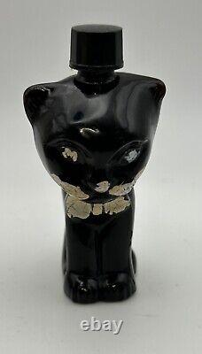 Vintage Black Cat Glass Perfume Bottle France French