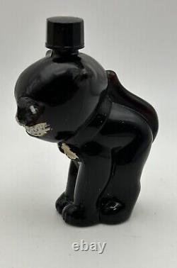 Vintage Black Cat Glass Perfume Bottle France French