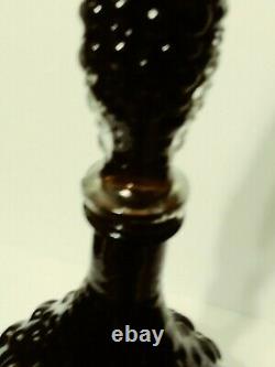 Vintage Black Empoli/Encased Glass/Short Genie Bottle Bubble Hobnail Decanter
