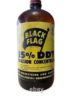 Vintage Black Flag Empty Glass Advertising Bottle Ad Prop