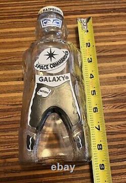 Vintage Black Galaxy Space Commander Raspberry Syrup Glass Bottle Bank 1950's