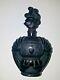 Vintage Black Glass Knight Perfume Bottle Chevalier De La Nuit By Ciro Figural