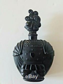 Vintage Black Glass Knight perfume bottle Chevalier de la Nuit by Ciro figural