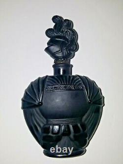 Vintage Black Glass Knight perfume bottle Chevalier de la Nuit by Ciro figural