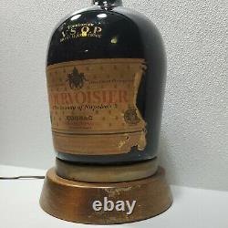 Vintage Black/Green Glass'Courvoisier' Cognac Champagne Bottle Lamp Works