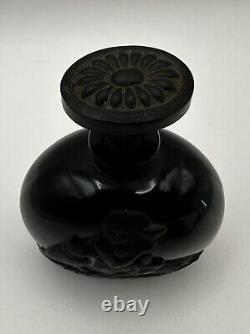 Vintage Circe Perfume Bottle Baccarat Moiret France 1924 Jet Black Glass