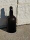 Vintage Colonial Glass Early Rum Bottle Amber Brown Hint Pontil Crude 1790-1820