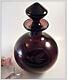 Vintage Cut Glass Black Amethyst Decanter Heavy Collectible